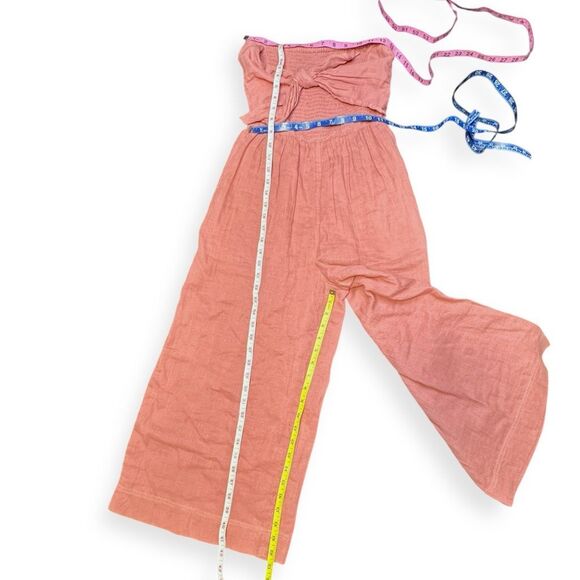 BISHOP + YOUNG BY ANTHROPOLOGIE Women’s Coral Elvia Strapless Tie Front Wide Leg - Picture 6 of 6